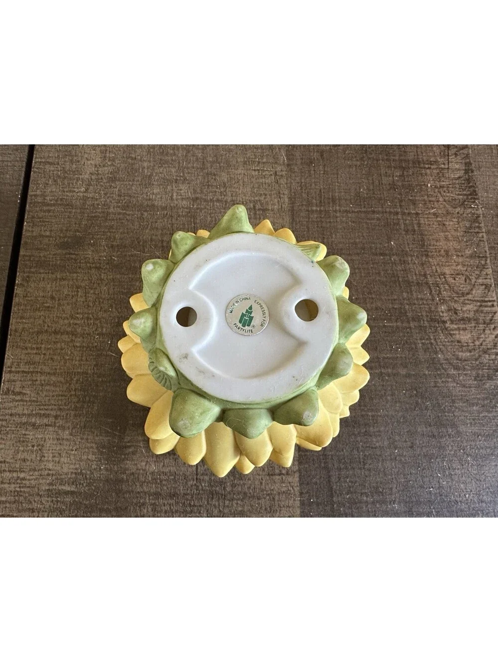 PartyLite Sunflower Ladybug Tealight Candle Holder Yellow Floral Garden Decor